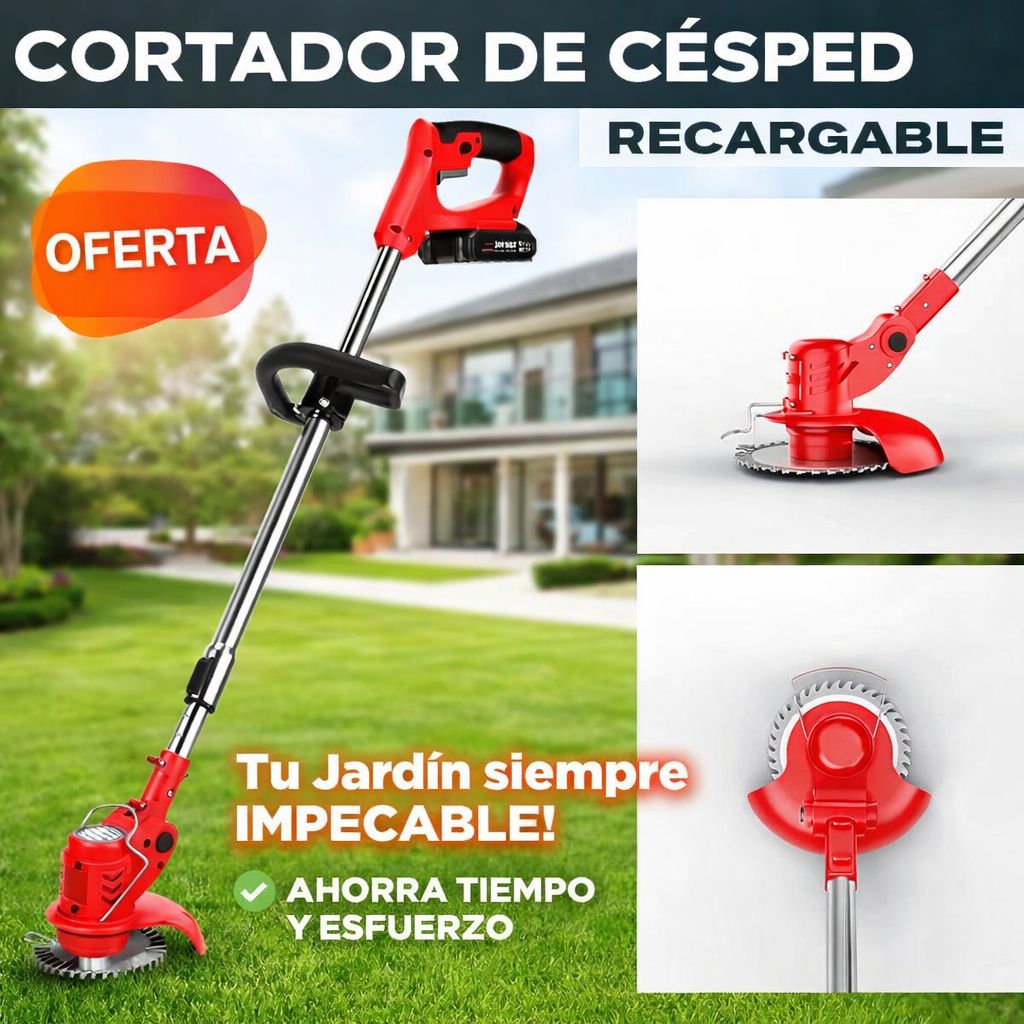 Cortadora de Césped Inalámbrica con 2 baterías 48v + accesorios